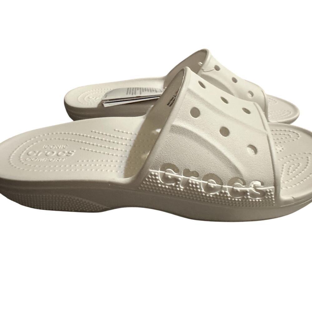 Crocs Baya II Slide Sandals Shoes Mens Size 11 Slip On White Comfort Casual - Picture 3 of 5